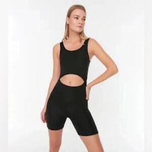 Sorella Black Cutout Bodysuit Size Medium